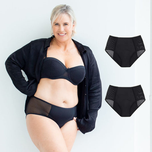 Sensual Full Brief 2pk - Midnight Black Period Underwear from Petal & Flo in NZ