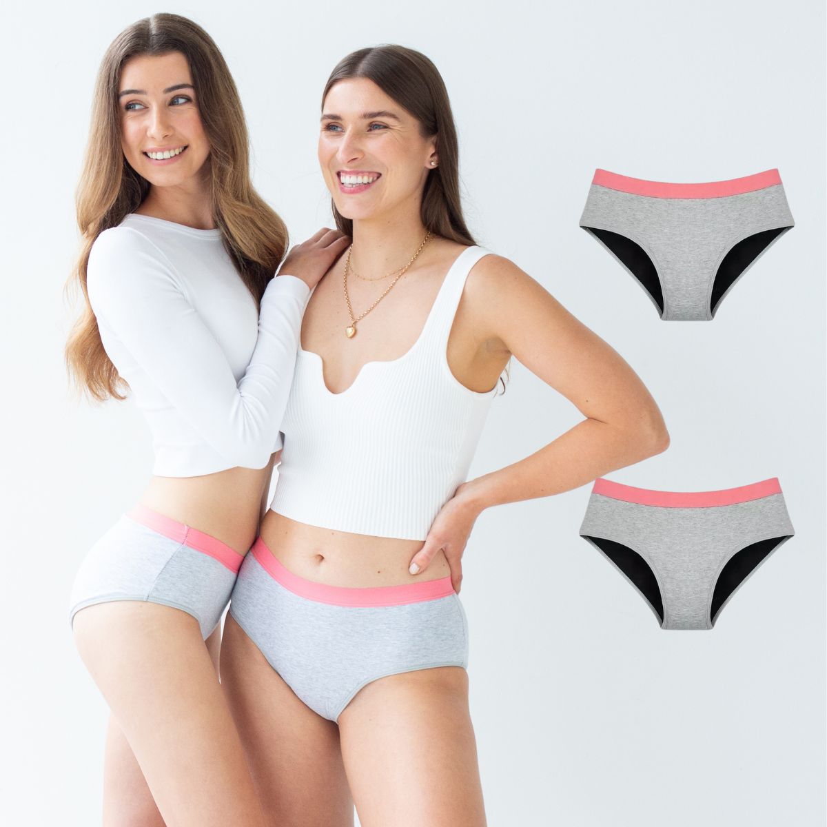 Teen Bikini 2pk - Cloudy Grey Period Underwear from Petal & Flo in NZ