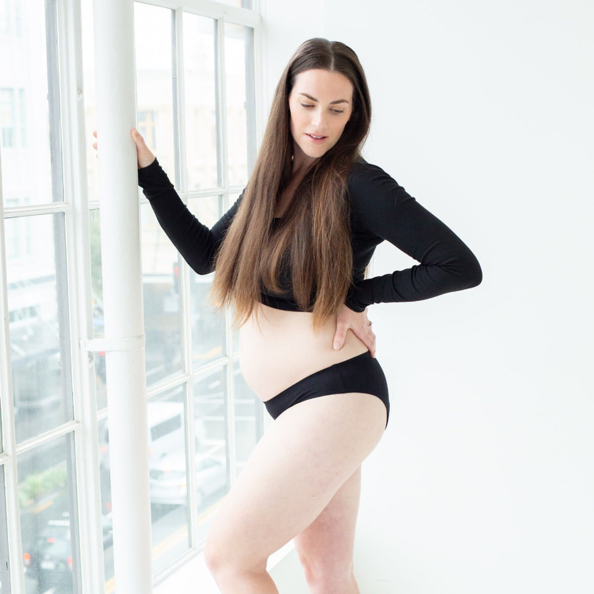 Seamfree Bikini - Jet Black Period Underwear from Petal & Flo in NZ