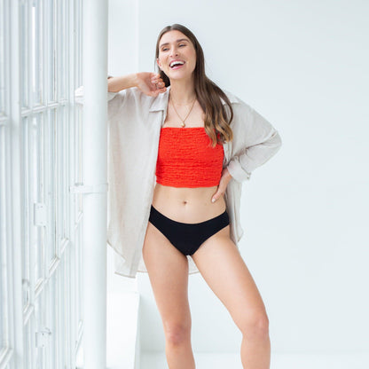 Seamfree Bikini - Jet Black Period Underwear from Petal & Flo in NZ